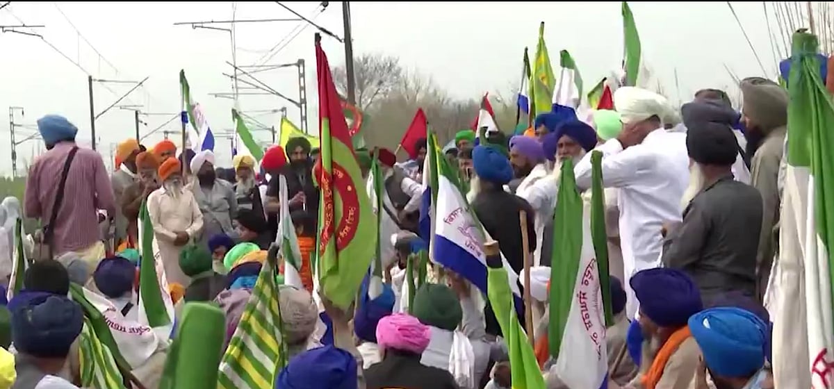 Farmers protesting at Shambhu Border near Ambala - PTI